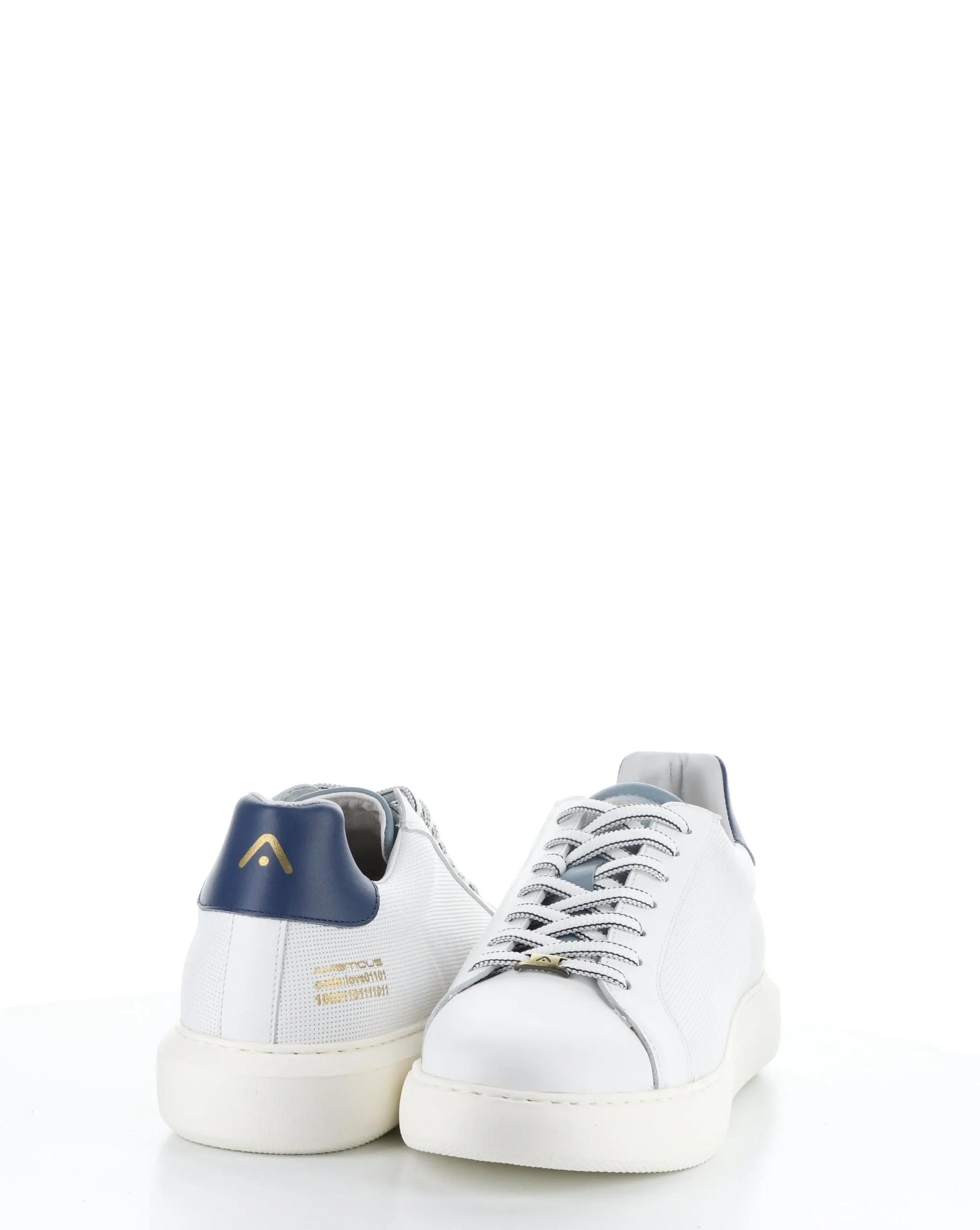 10634A Off White Blue Navy Lace Up Shoes