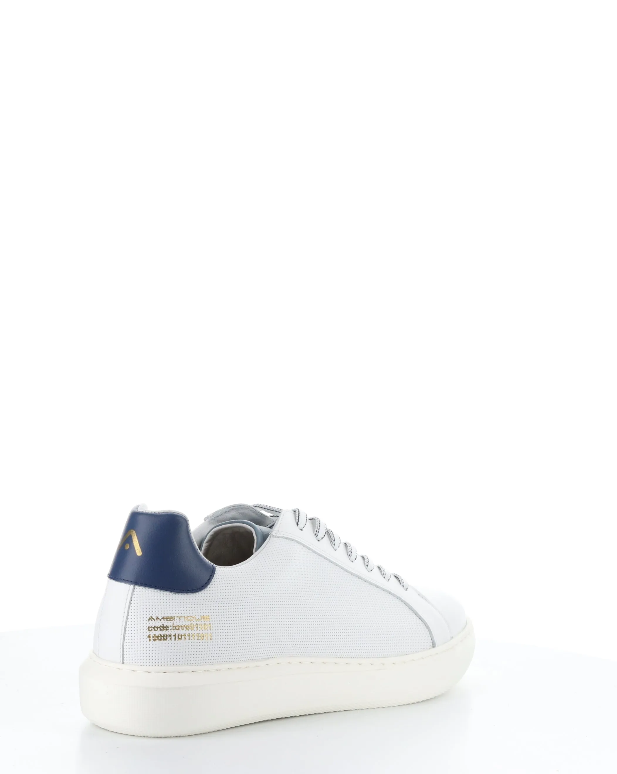 10634A Off White Blue Navy Lace Up Shoes