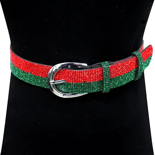 15 Row Rhinestone Embellished Belt