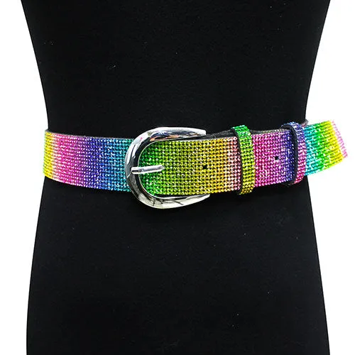 15 Row Rhinestone Embellished Belt