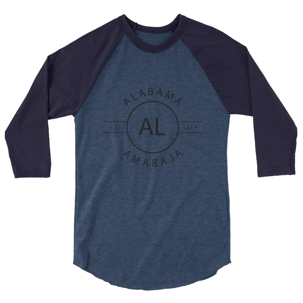 Alabama 3/4 Sleeve Baseball Shirt - Reflection Design