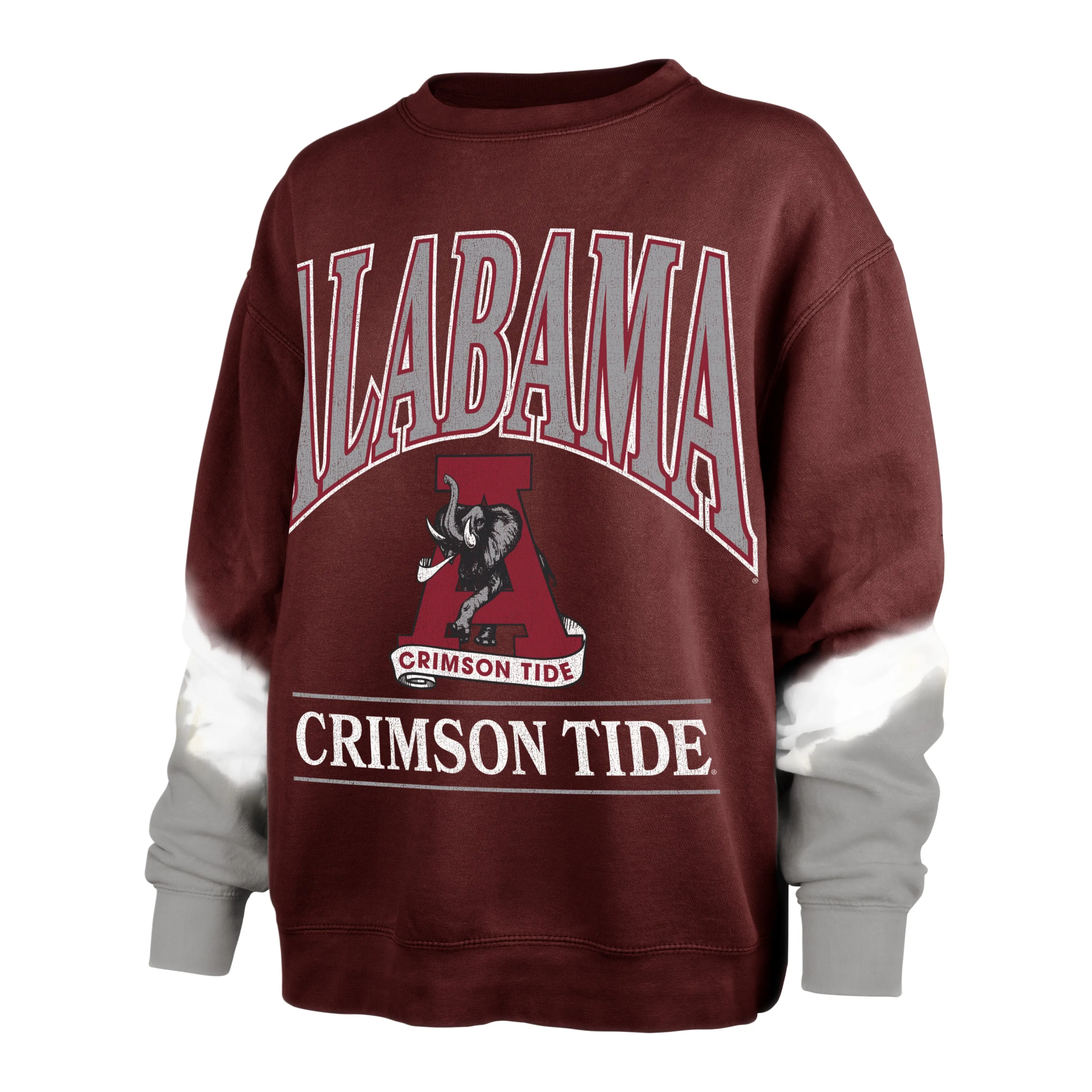 Alabama Crimson Tide Vintage Sleeve Dye '47 Boyfriend Crew Womens - Official Online Store of the Alabama Crimson Tide