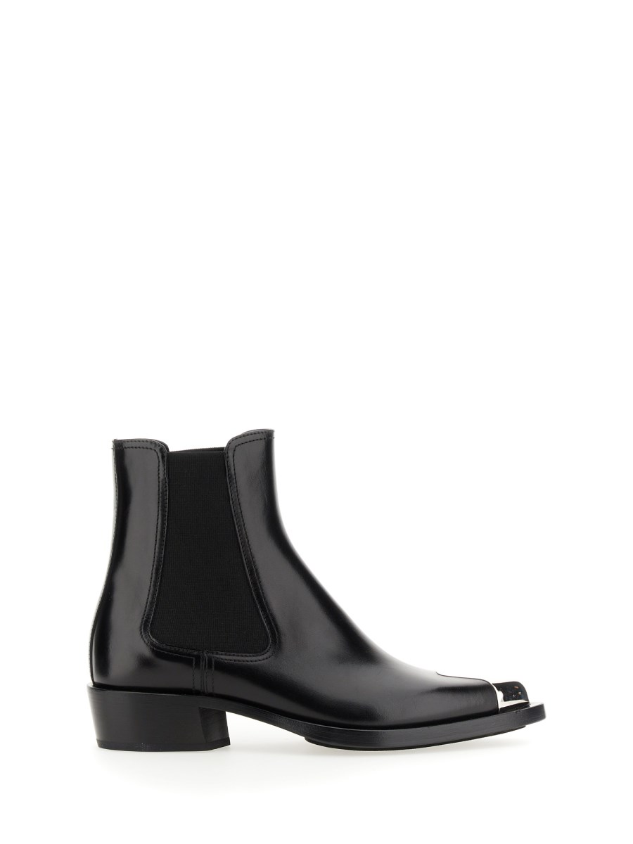 Alexander McQueen leather punk boot