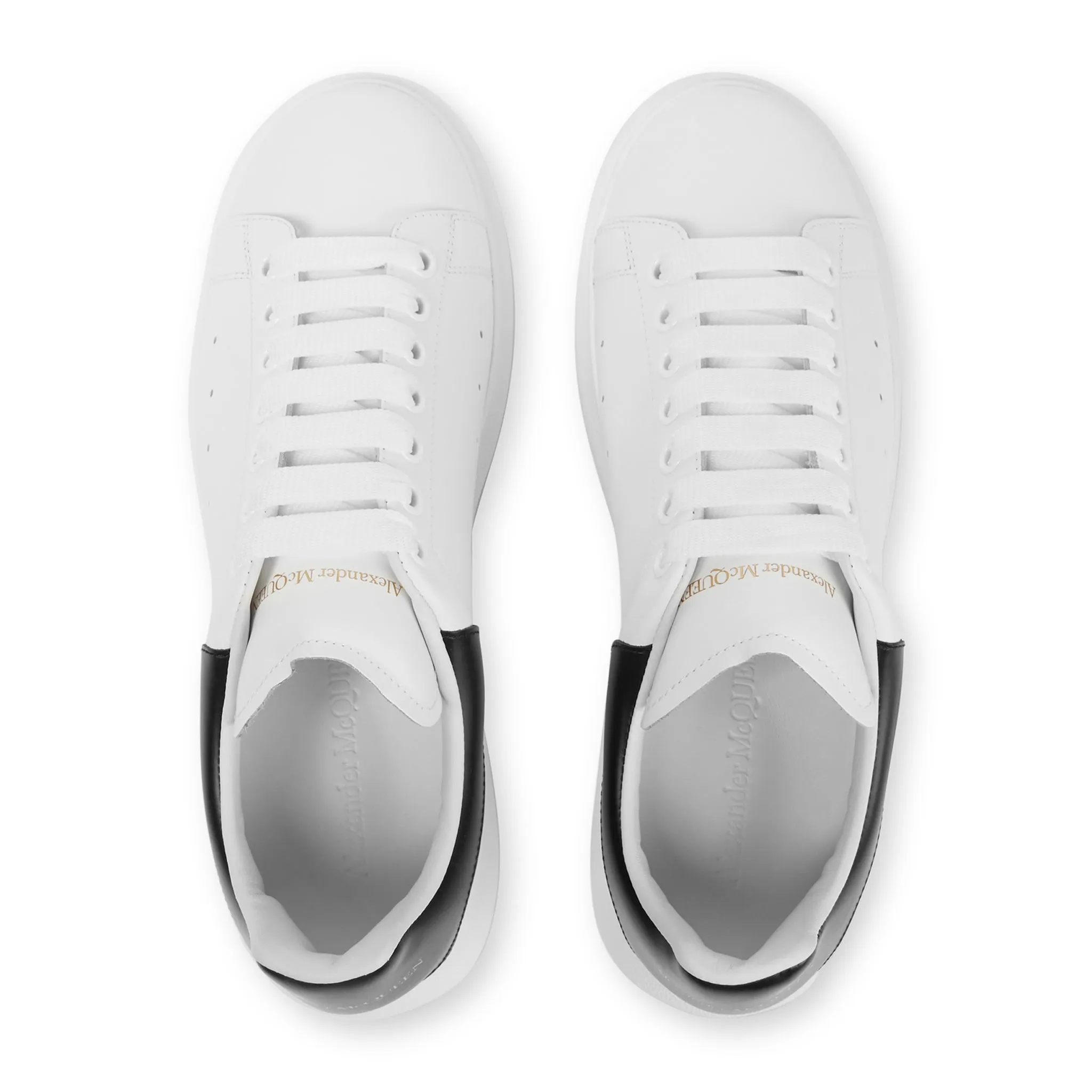 Alexander Mcqueen White Black Sneaker with Raised Sole