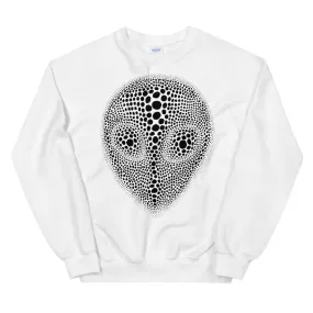 Alien Head White Graphic Sweatshirt