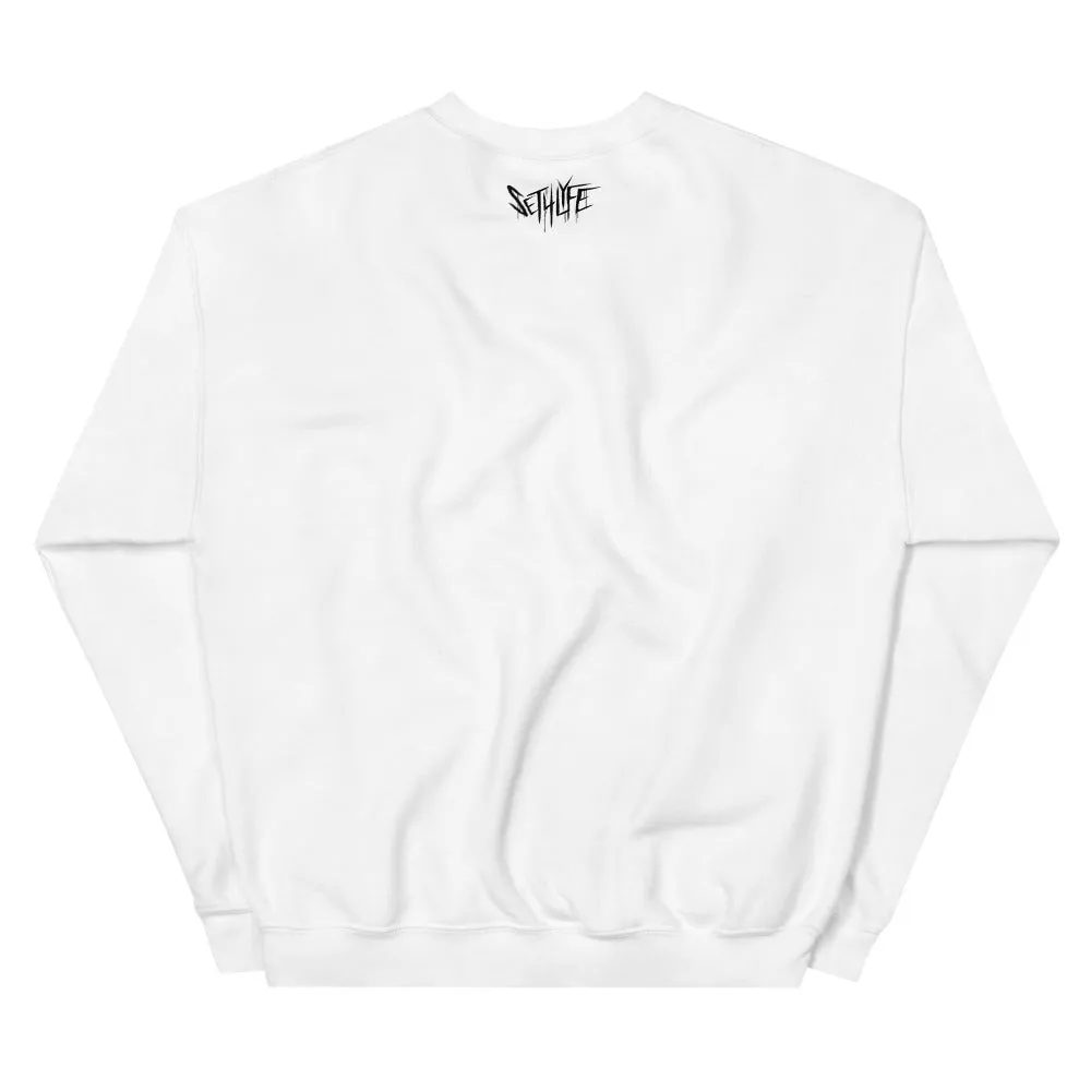 Alien Head White Graphic Sweatshirt