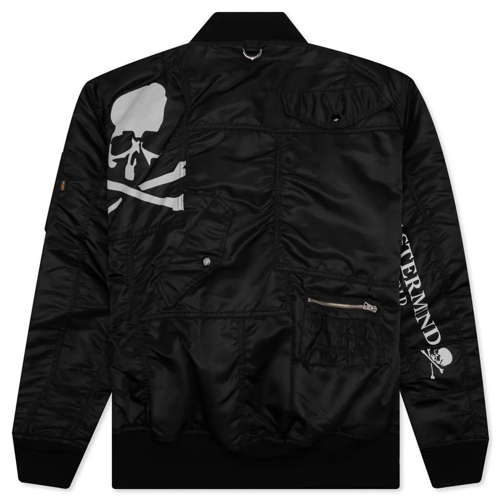 Alpha Industries Patchwork MA-1 Bomber Jacket in Black by Mastermind World