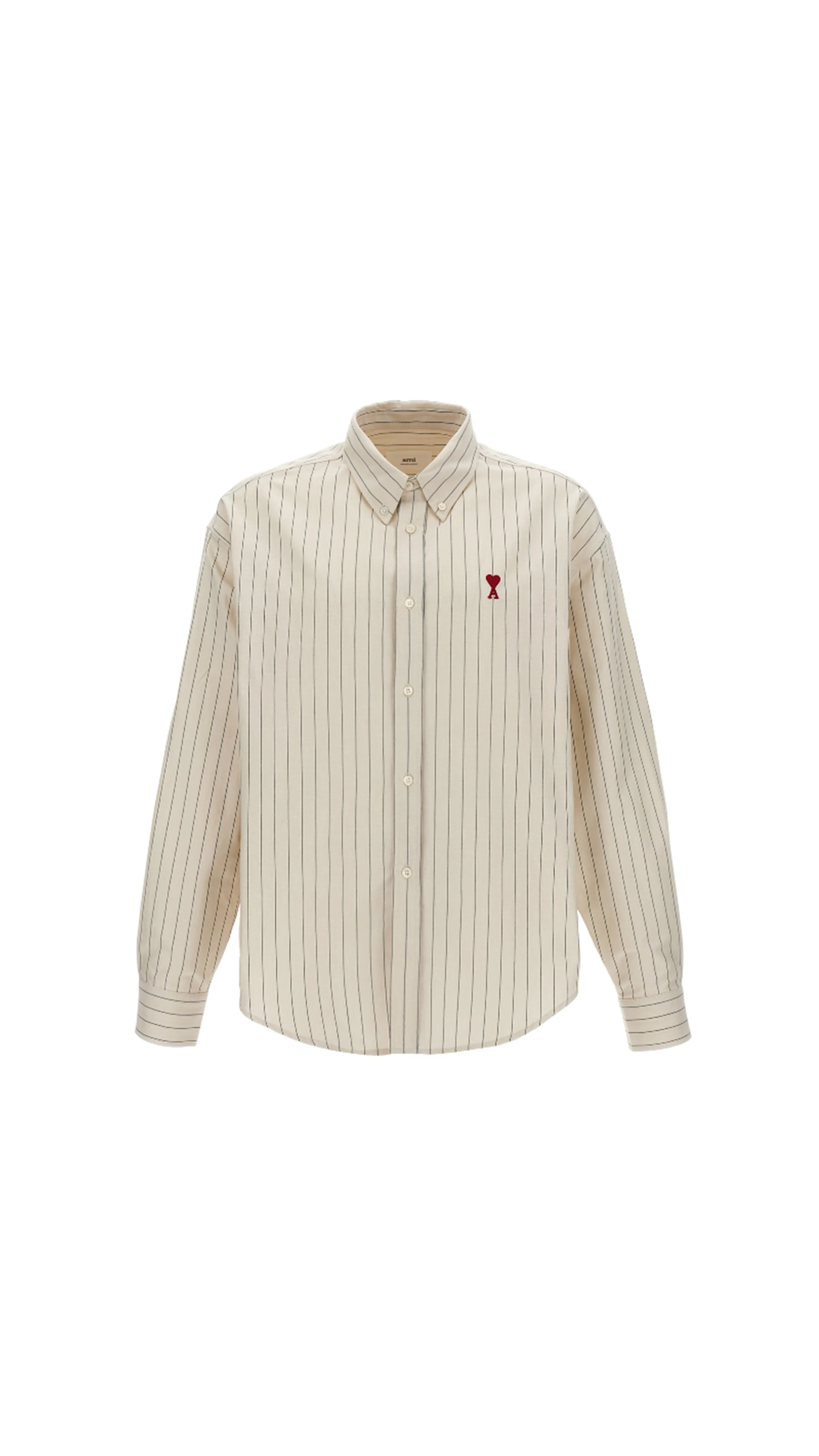 Ami De Cur Off White/Black Striped Shirt.