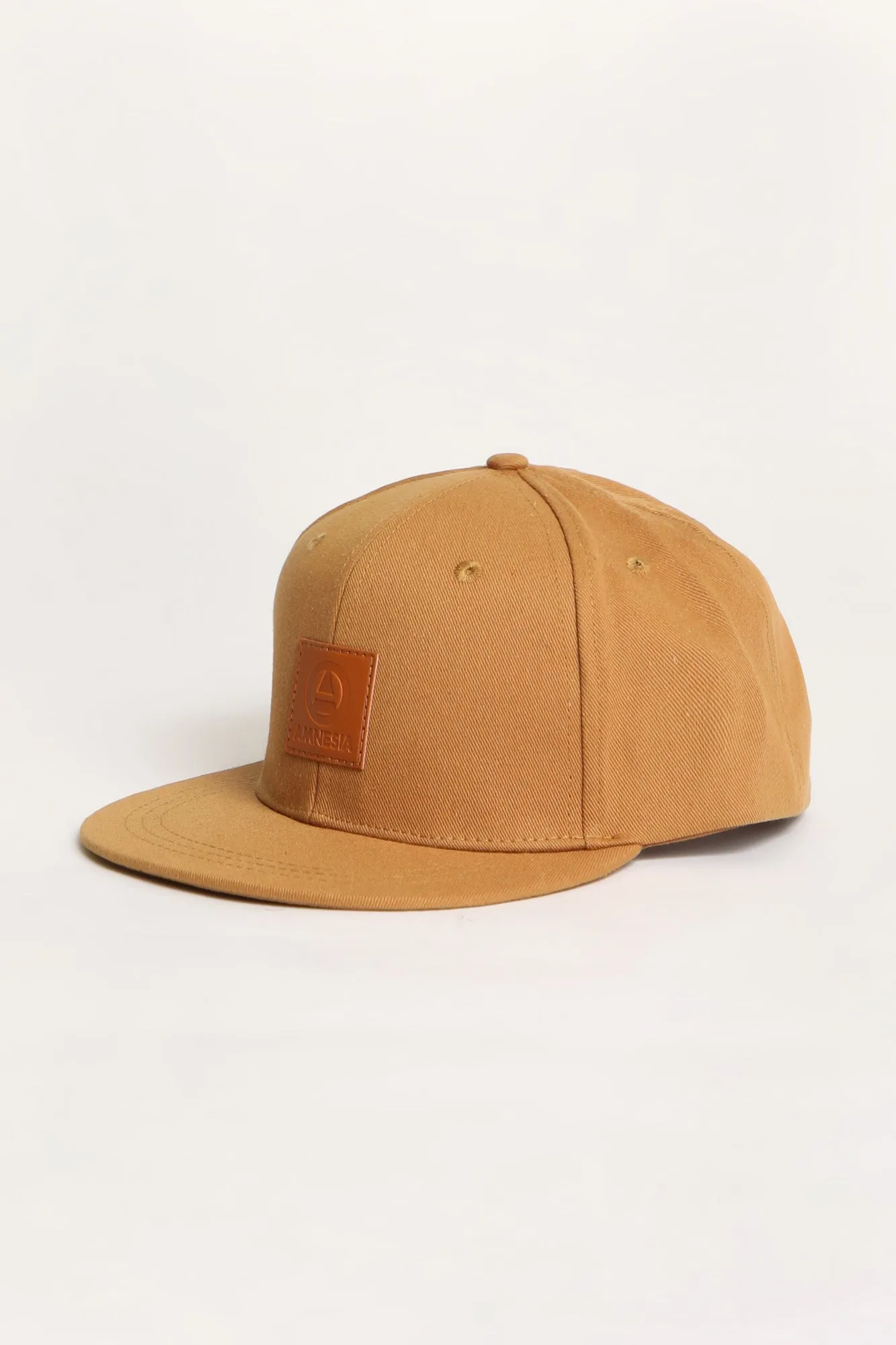 Amnesia Mens Patch Logo Flat Brim Hat