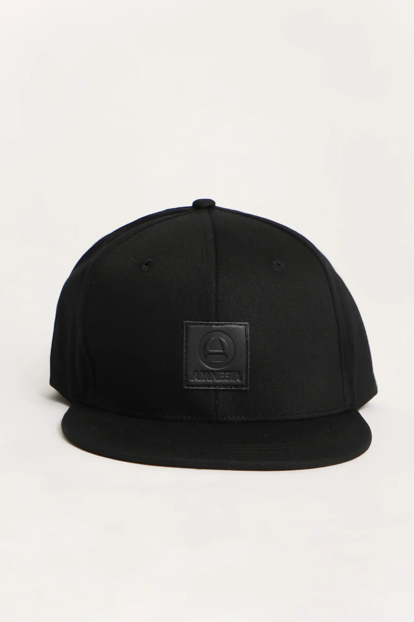 Amnesia Mens Patch Logo Flat Brim Hat