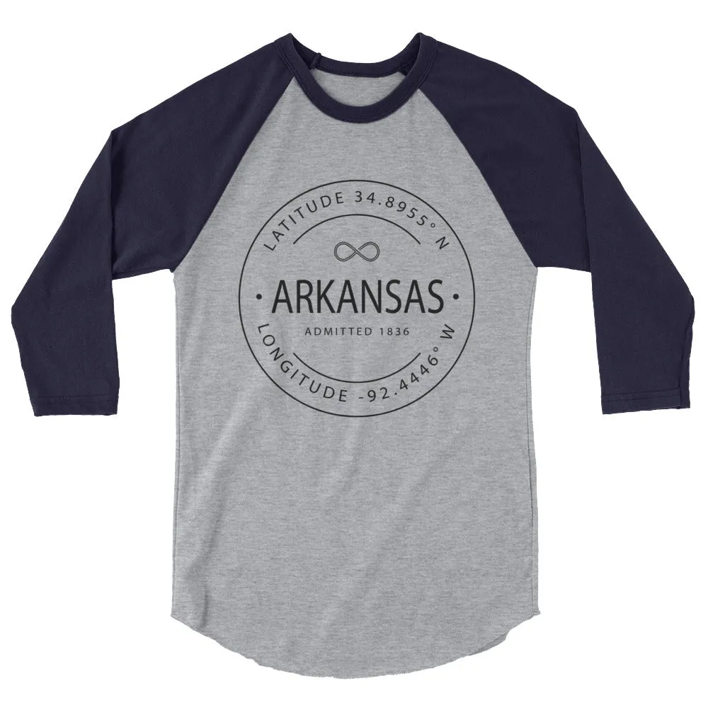 Arkansas Raglan Shirt - 3/4 Sleeve - Latitude & Longitude