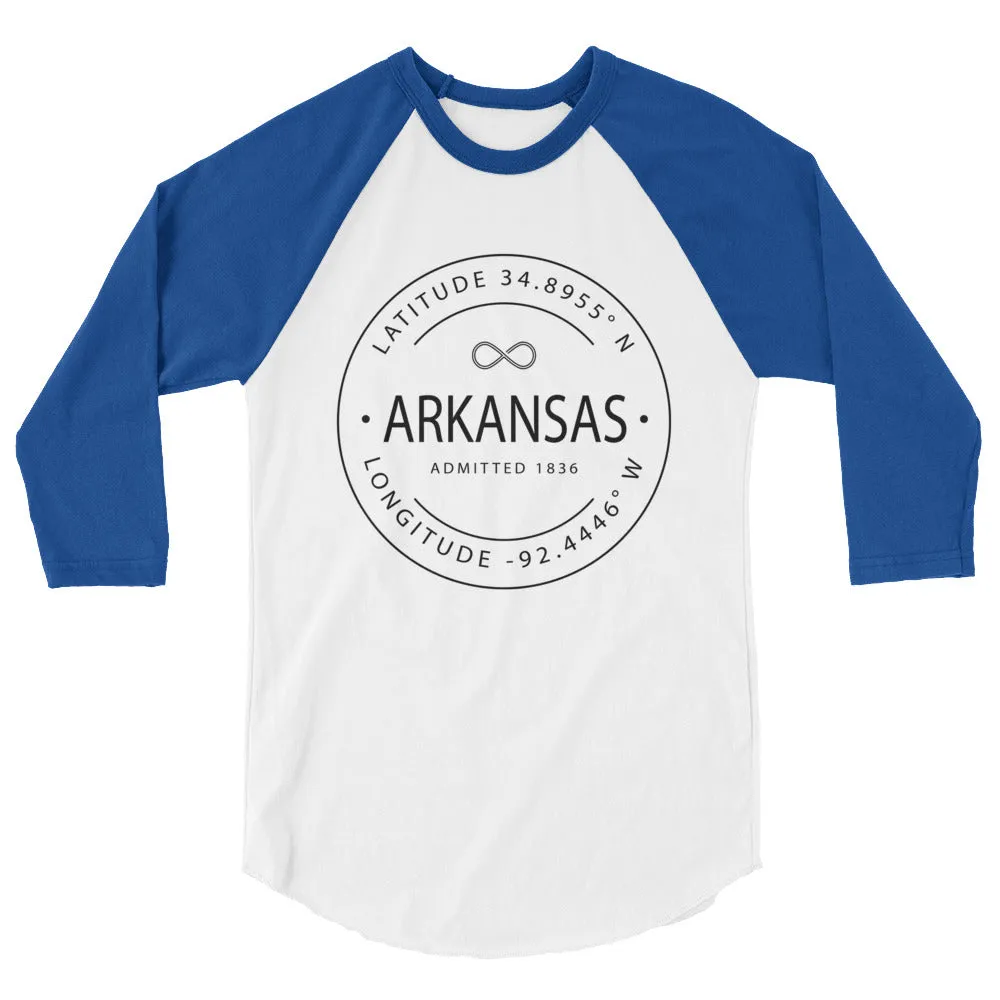 Arkansas Raglan Shirt - 3/4 Sleeve - Latitude & Longitude