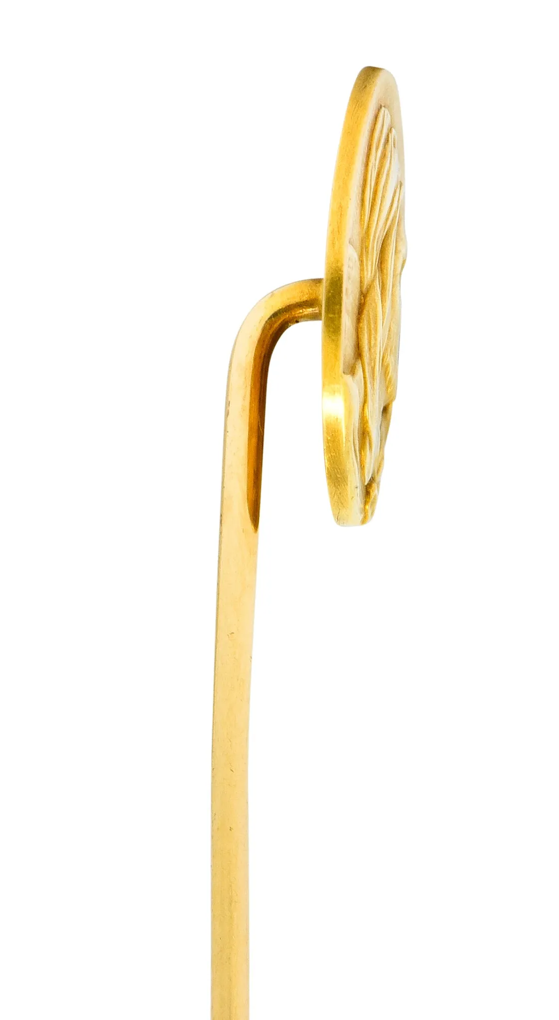 Art Nouveau 14 Karat Gold Hooded Prophet Stickpin