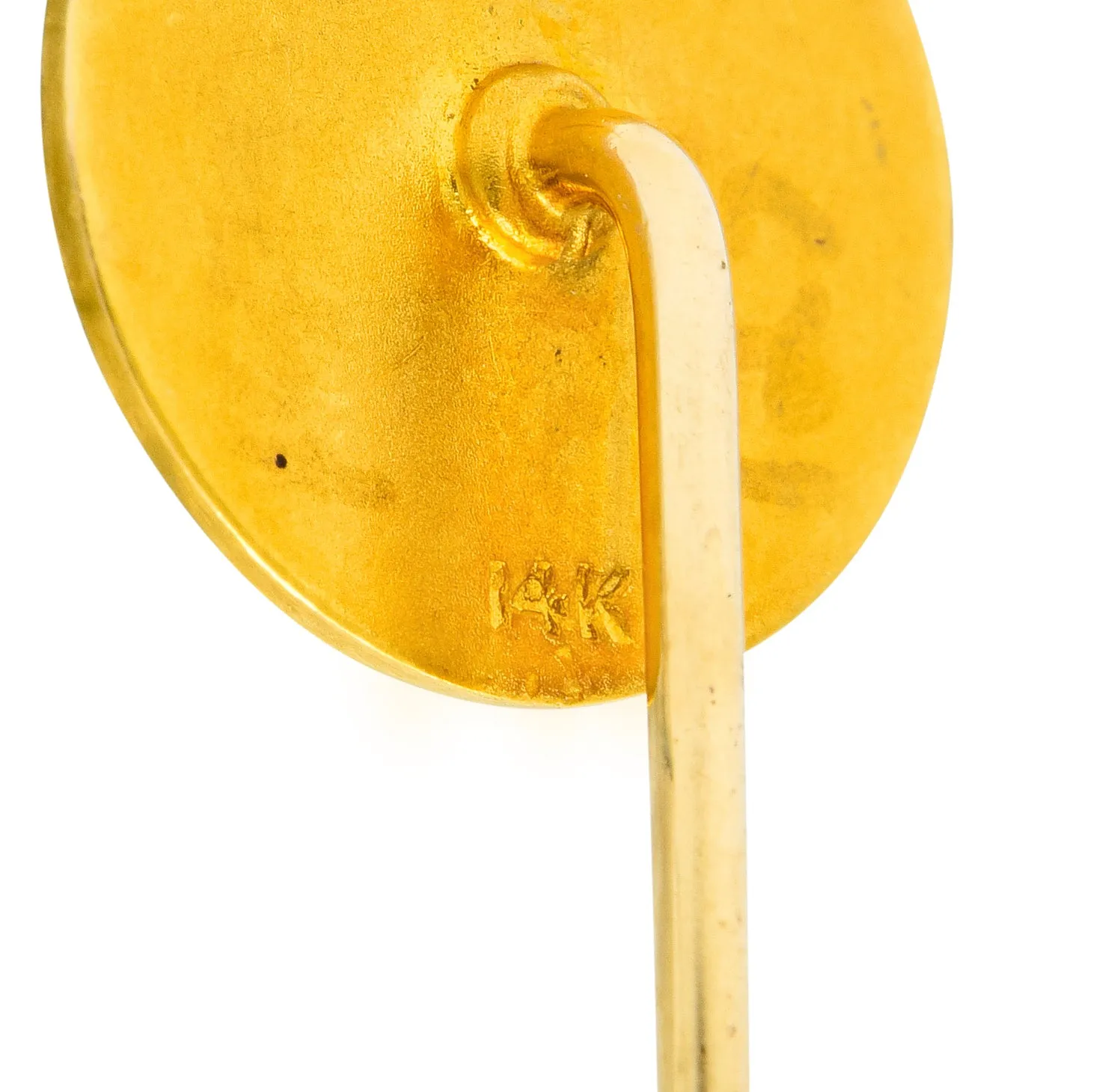 Art Nouveau 14 Karat Gold Hooded Prophet Stickpin