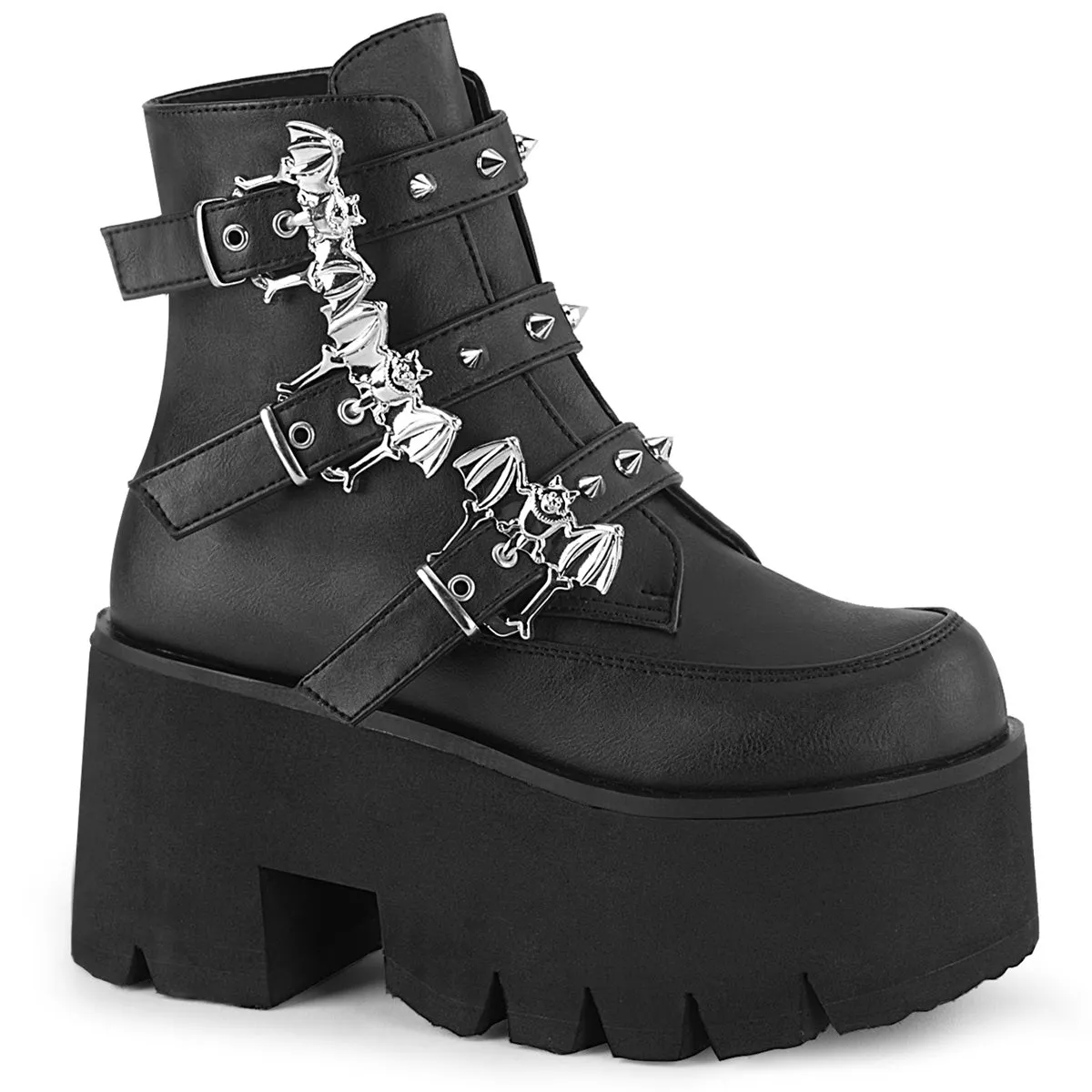 Ashes 55 Chunky Bat Boot Black Vegan Leather - 3.5