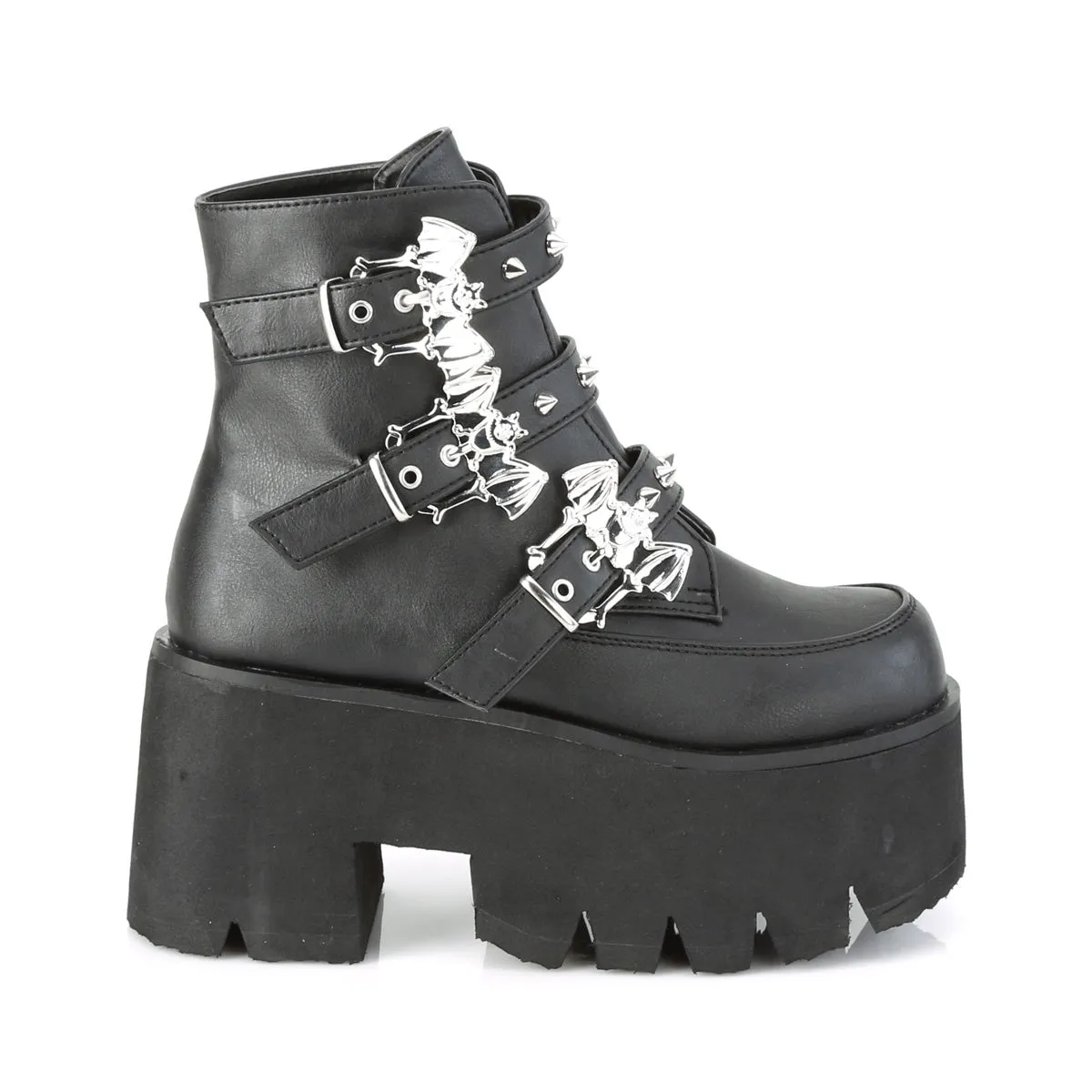 Ashes 55 Chunky Bat Boot Black Vegan Leather - 3.5