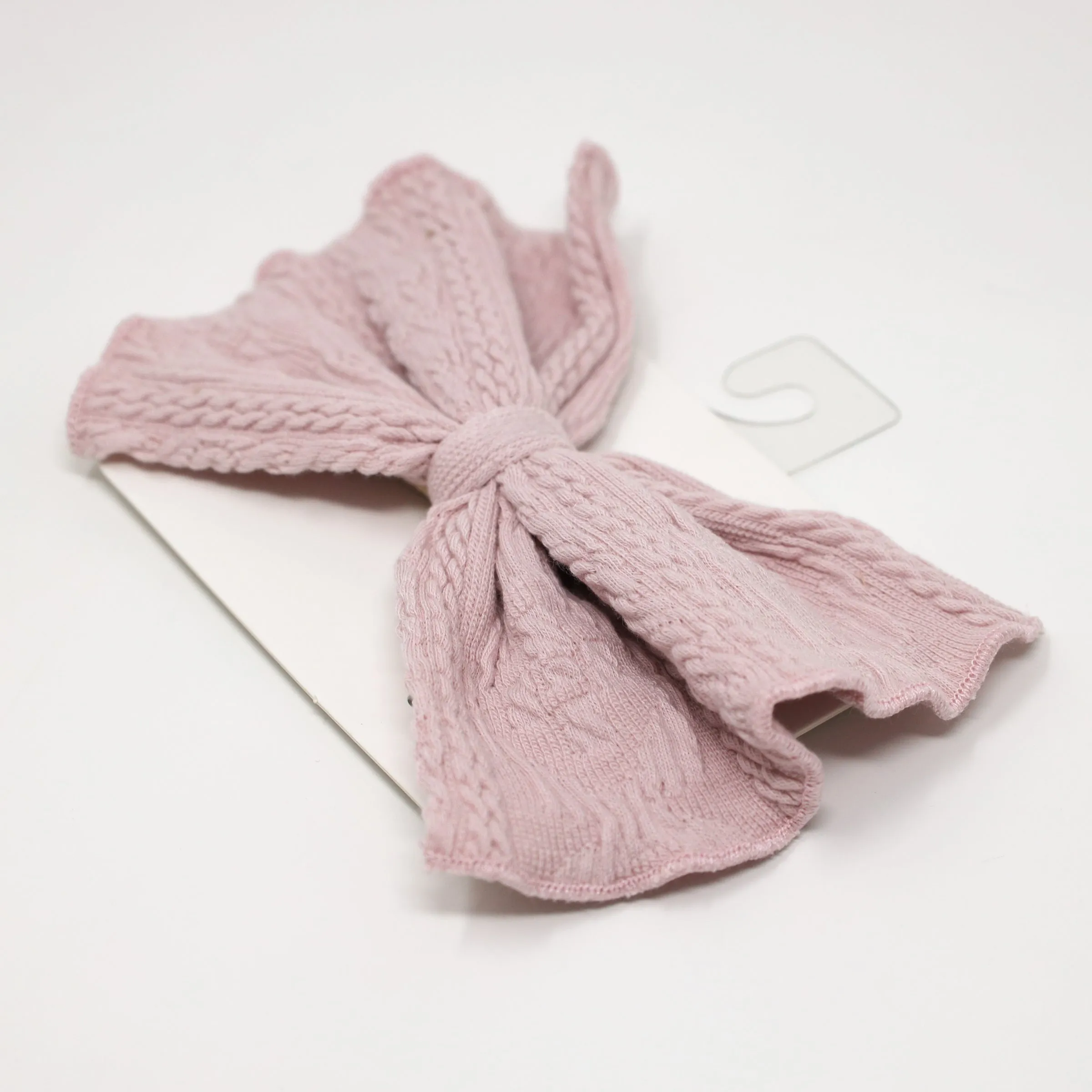 Baby Knit Bow Headband - Blush