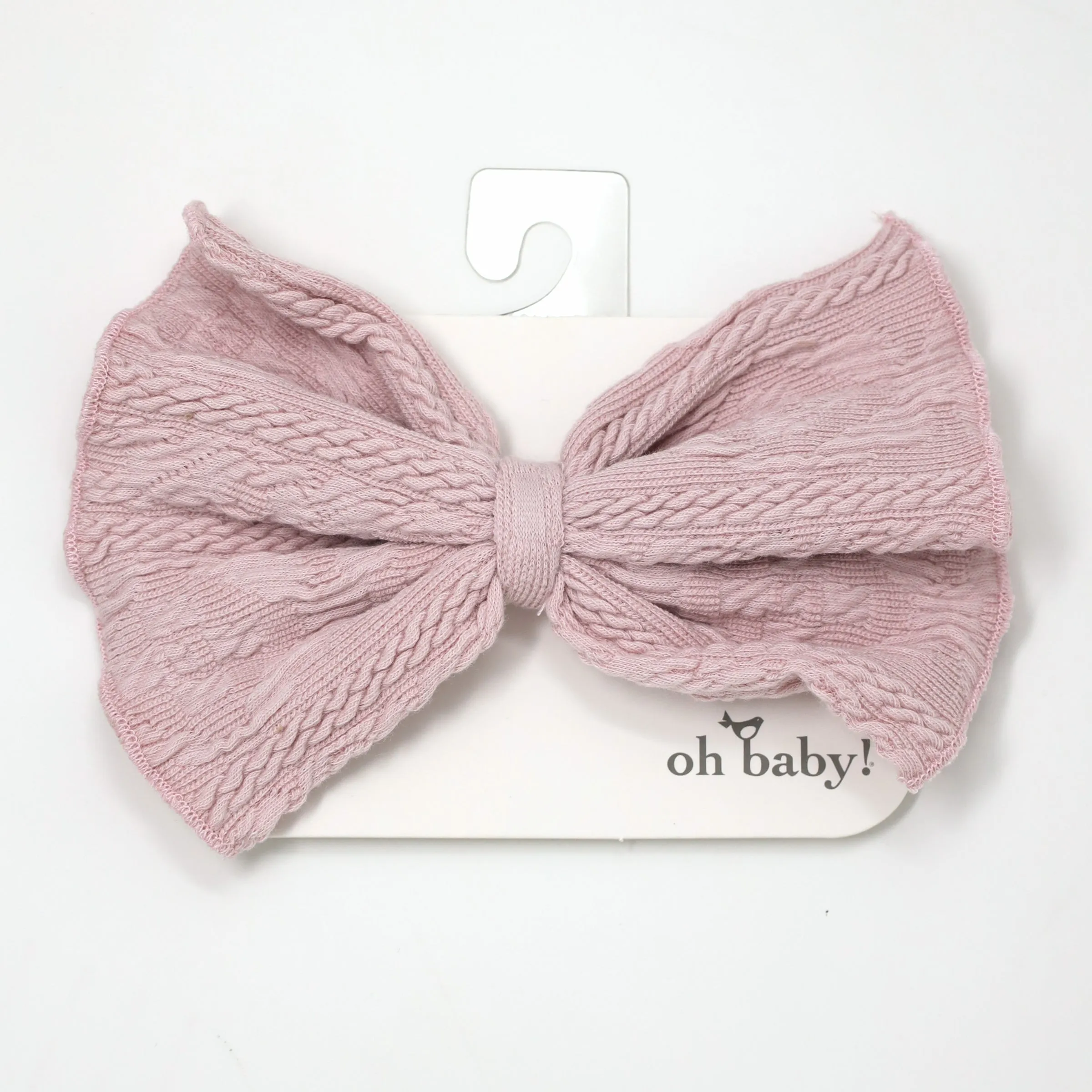 Baby Knit Bow Headband - Blush