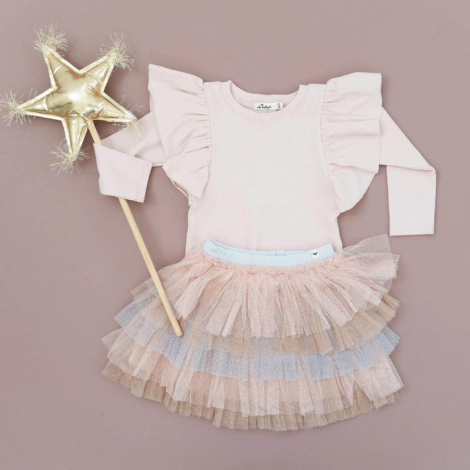 Baby Stardust Skirt - Ombre Pink - Sparkle Result