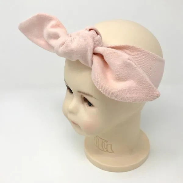 Baby Turban Headband - Pale Pink - Cotton Tie