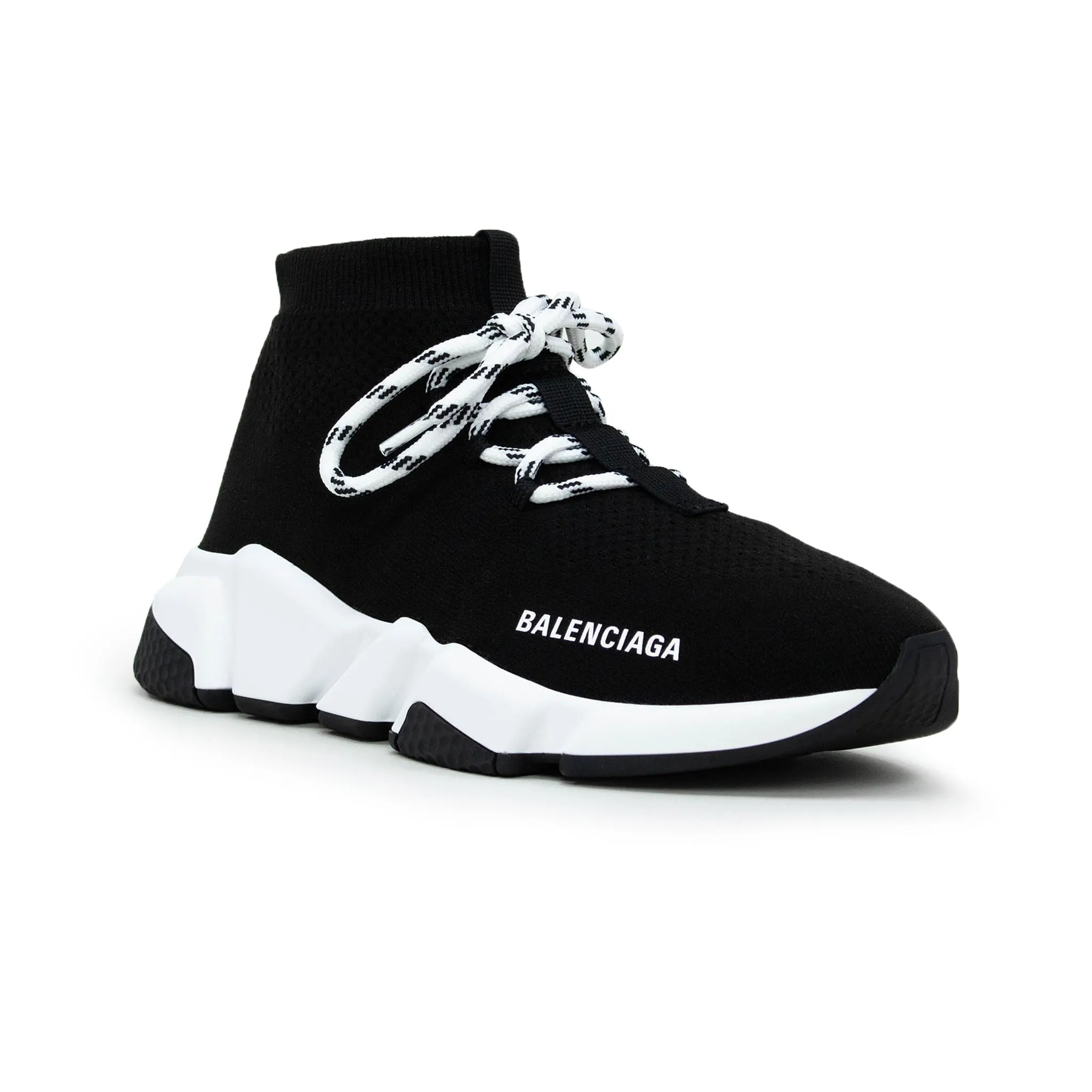 Balenciaga Speed Knit Sock in Black and White - Women's