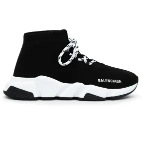 Balenciaga Speed Knit Sock in Black and White - Women's