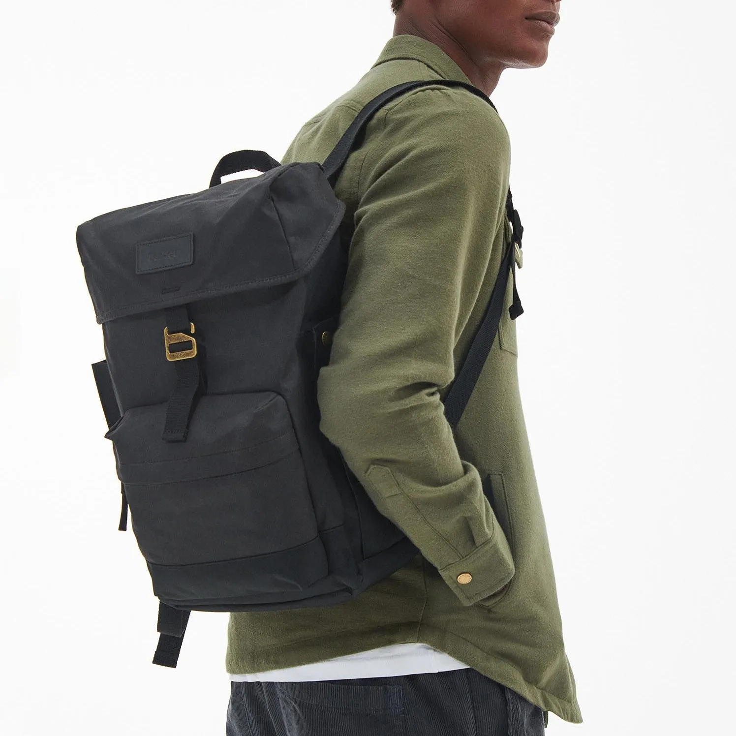 Barbour Black Wax Backpack