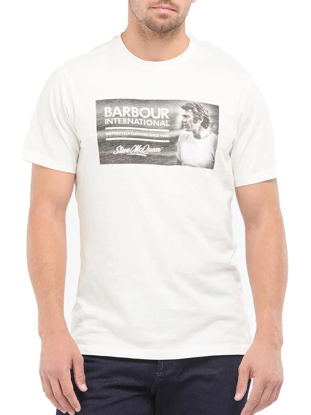 Barbour Men's B.intl Smq Legend Tee in Panna color Mts0931