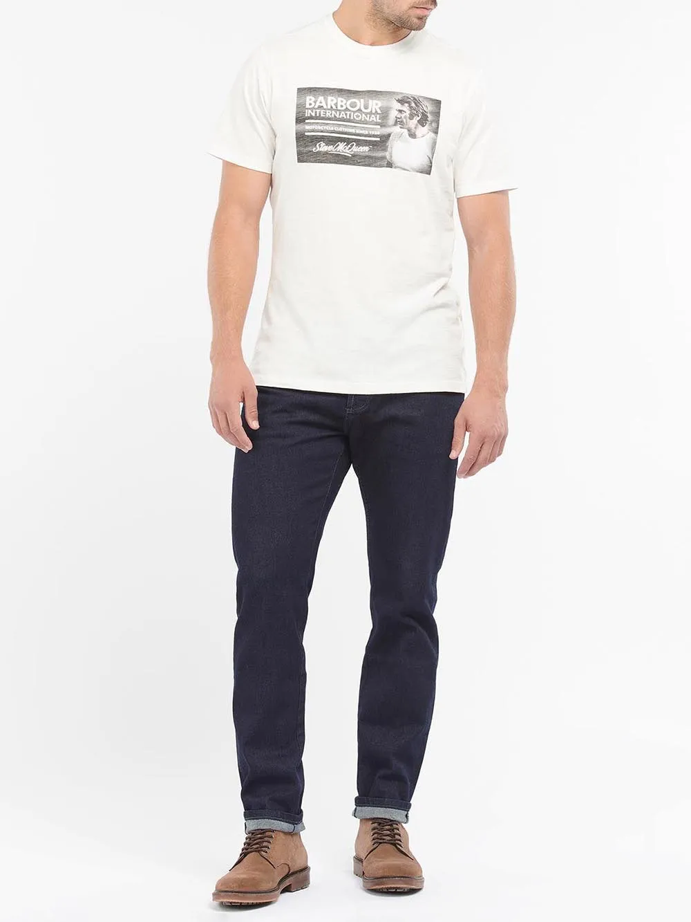 Barbour Men's B.intl Smq Legend Tee in Panna color Mts0931