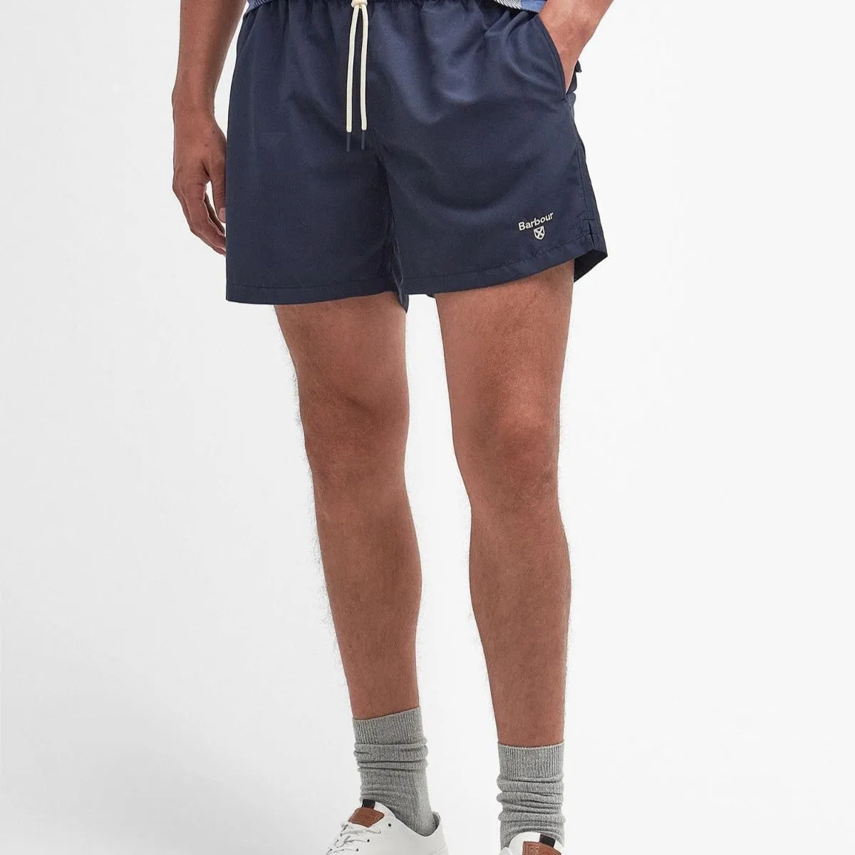 Barbour Men's Navy Swim Shorts with Staple Logo - Buy Now