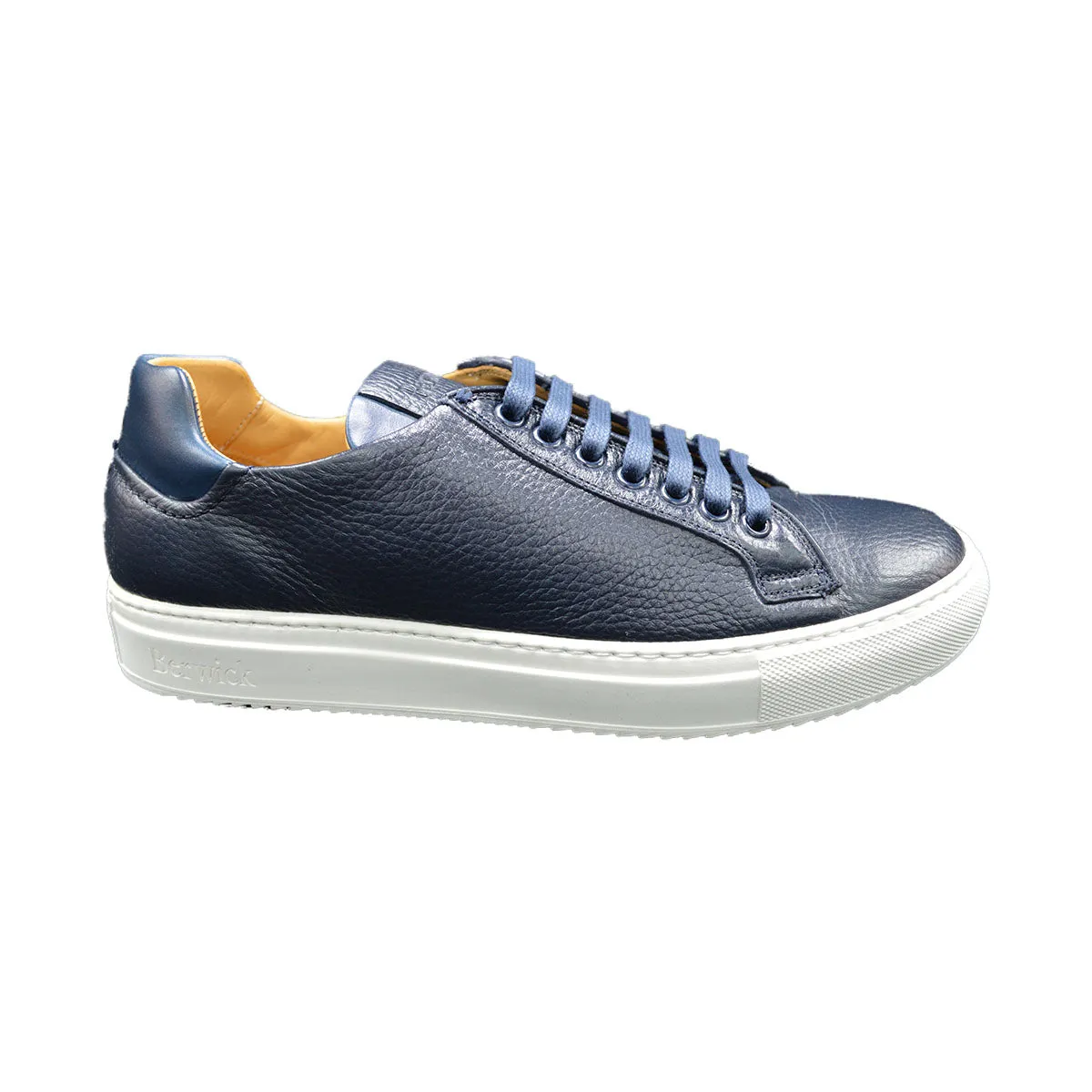 Berwick 1707 Trainer (D571) - Dark Blue Deerskin Shoes