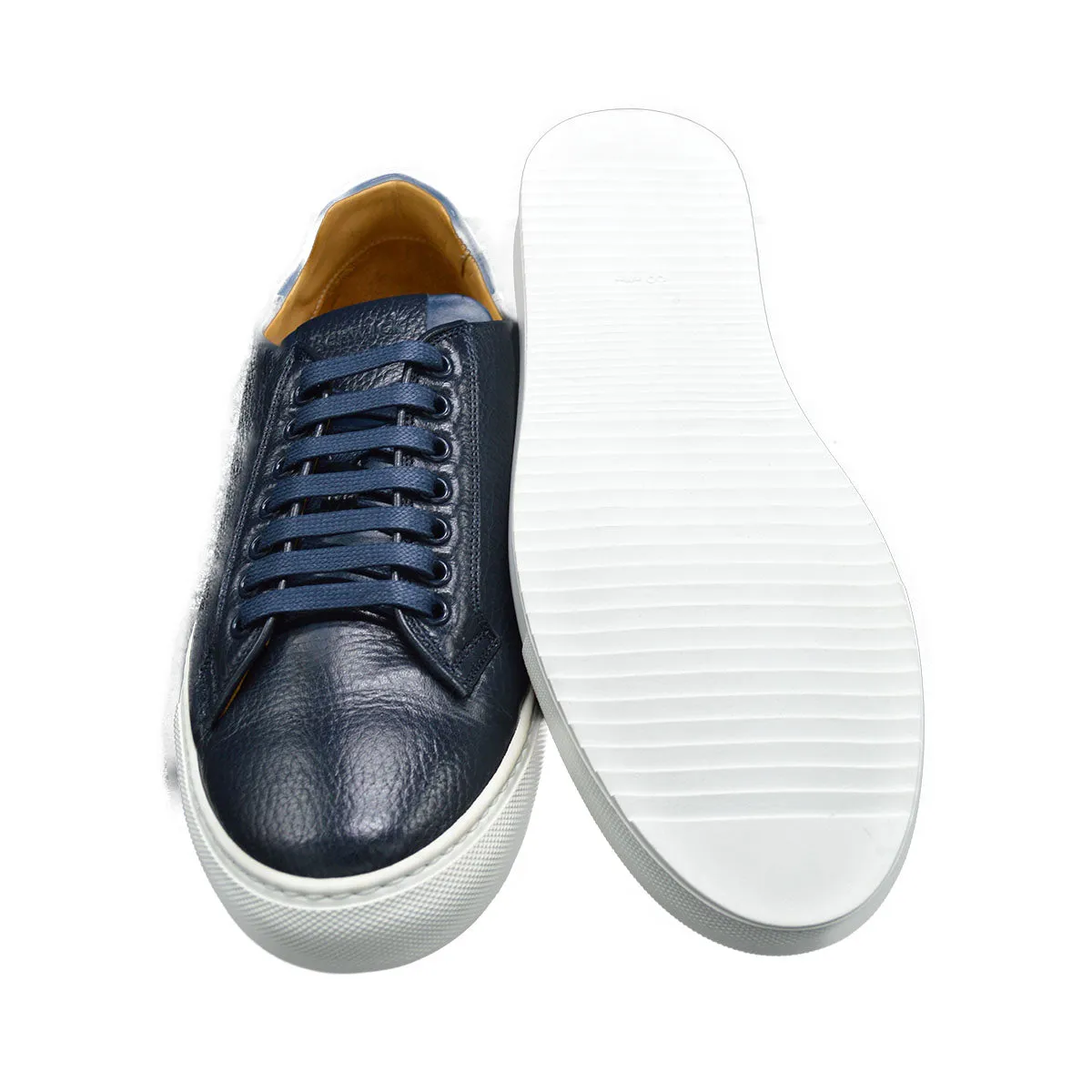 Berwick 1707 Trainer (D571) - Dark Blue Deerskin Shoes