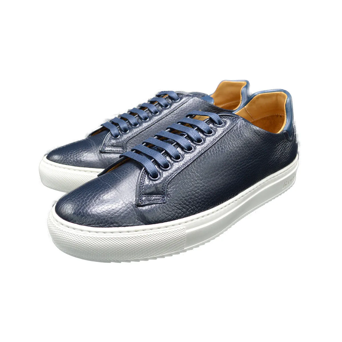 Berwick 1707 Trainer (D571) - Dark Blue Deerskin Shoes