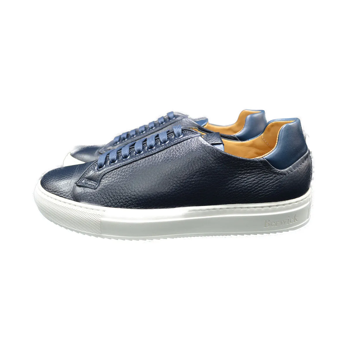 Berwick 1707 Trainer (D571) - Dark Blue Deerskin Shoes