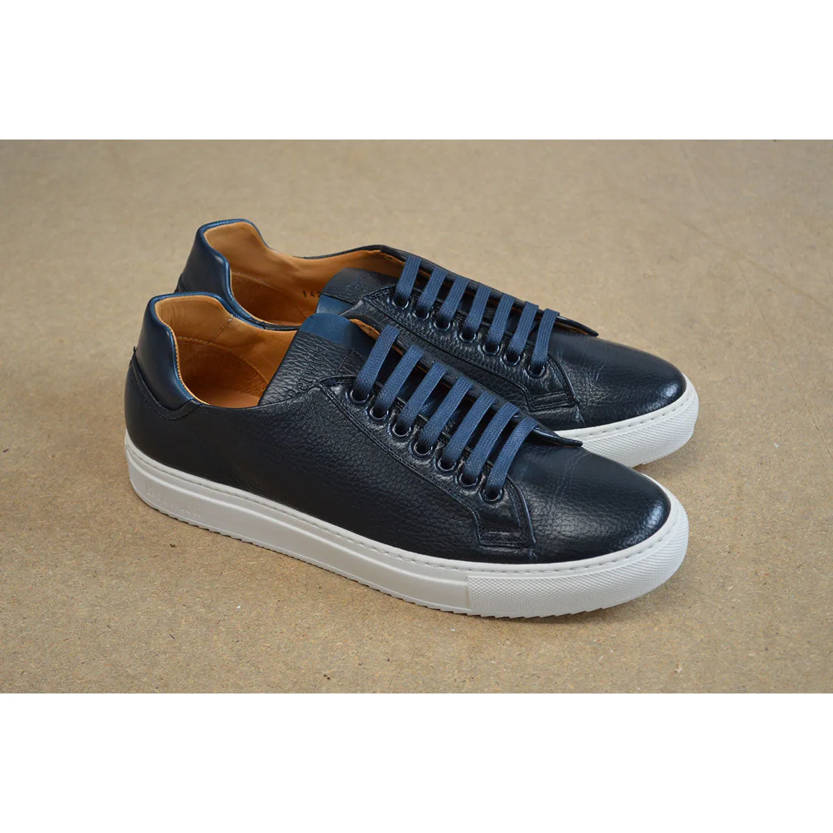 Berwick 1707 Trainer (D571) - Dark Blue Deerskin Shoes