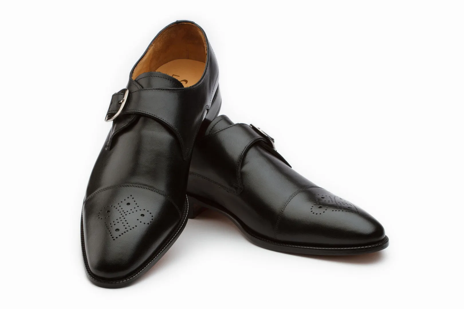 Black Single Monkstrap Shoes