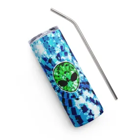 Blue Acid Wash Alien Tie-Dye Stainless Steel Tumbler - 20 oz