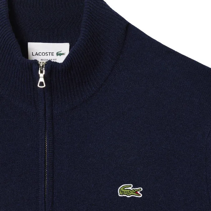 Blue Men's Half Zip Wool Pullover