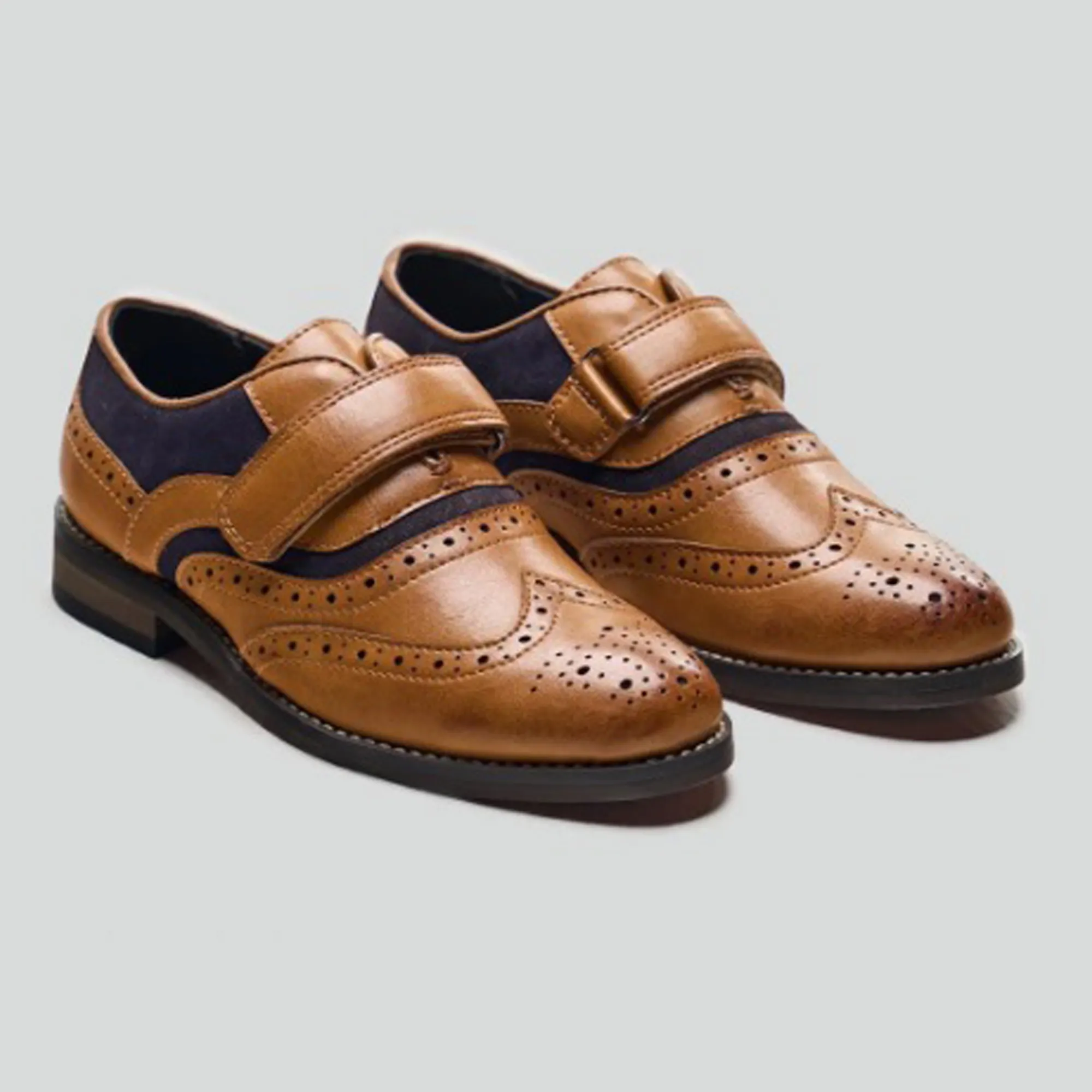 Boys Children’s Cavani Tan Leather Brogues Formal Shoes