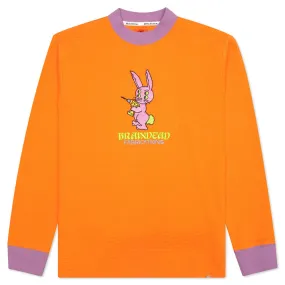 Brain Dead x Dickies Bunny Drill Embroidered Waffle Mockneck Long Sleeve - Burnt Orange