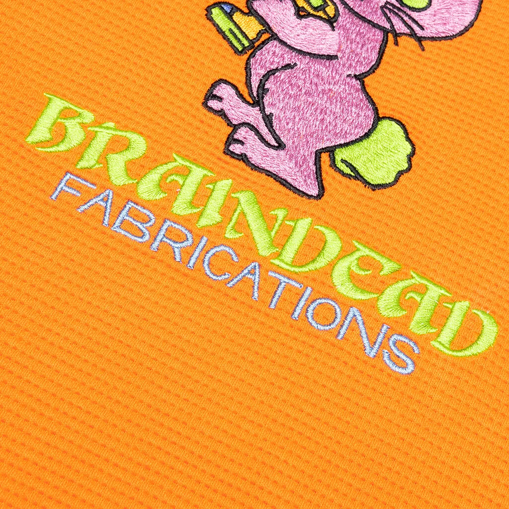 Brain Dead x Dickies Bunny Drill Embroidered Waffle Mockneck Long Sleeve - Burnt Orange