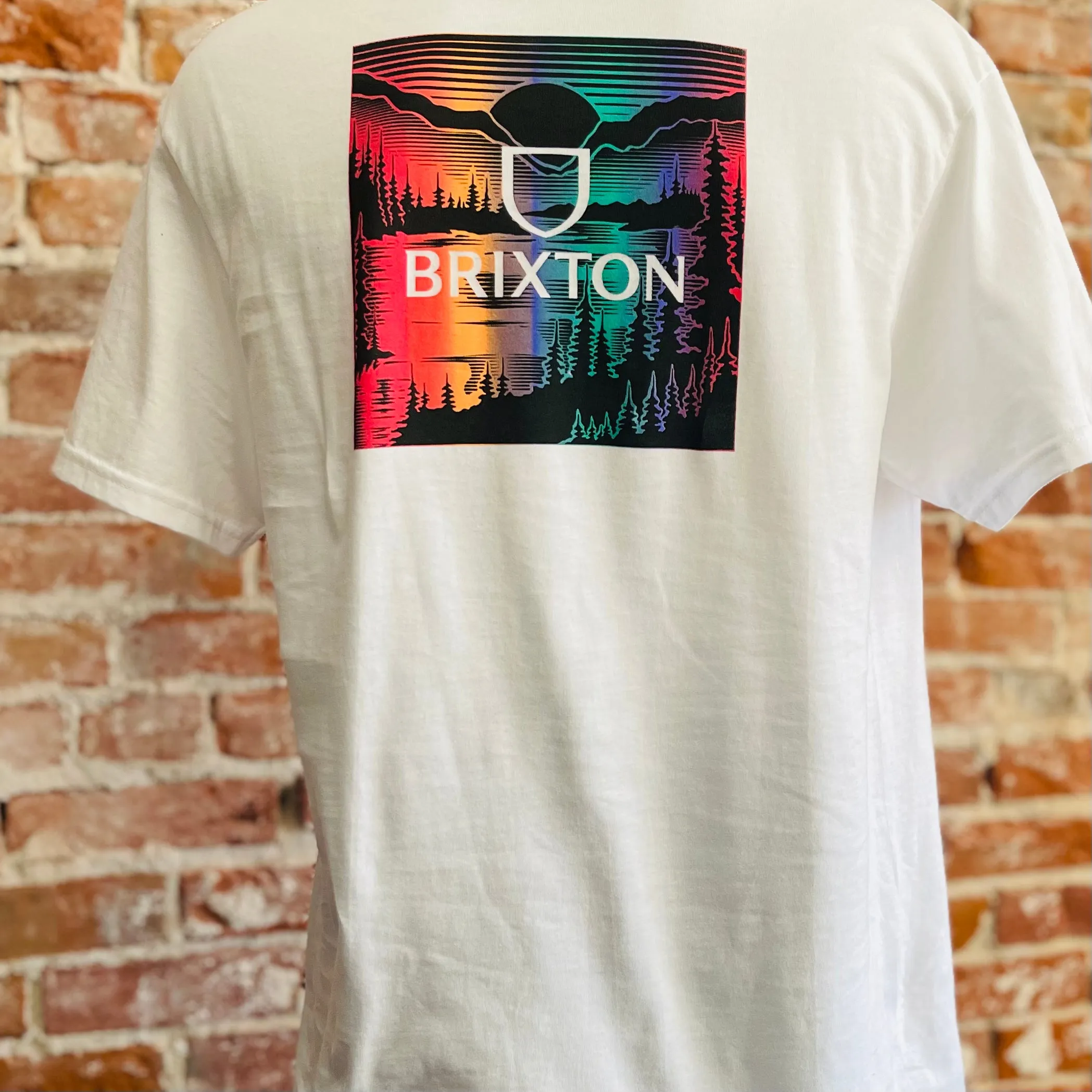 Brixton Alpha Square S/S STT- White/Dawn Gradient