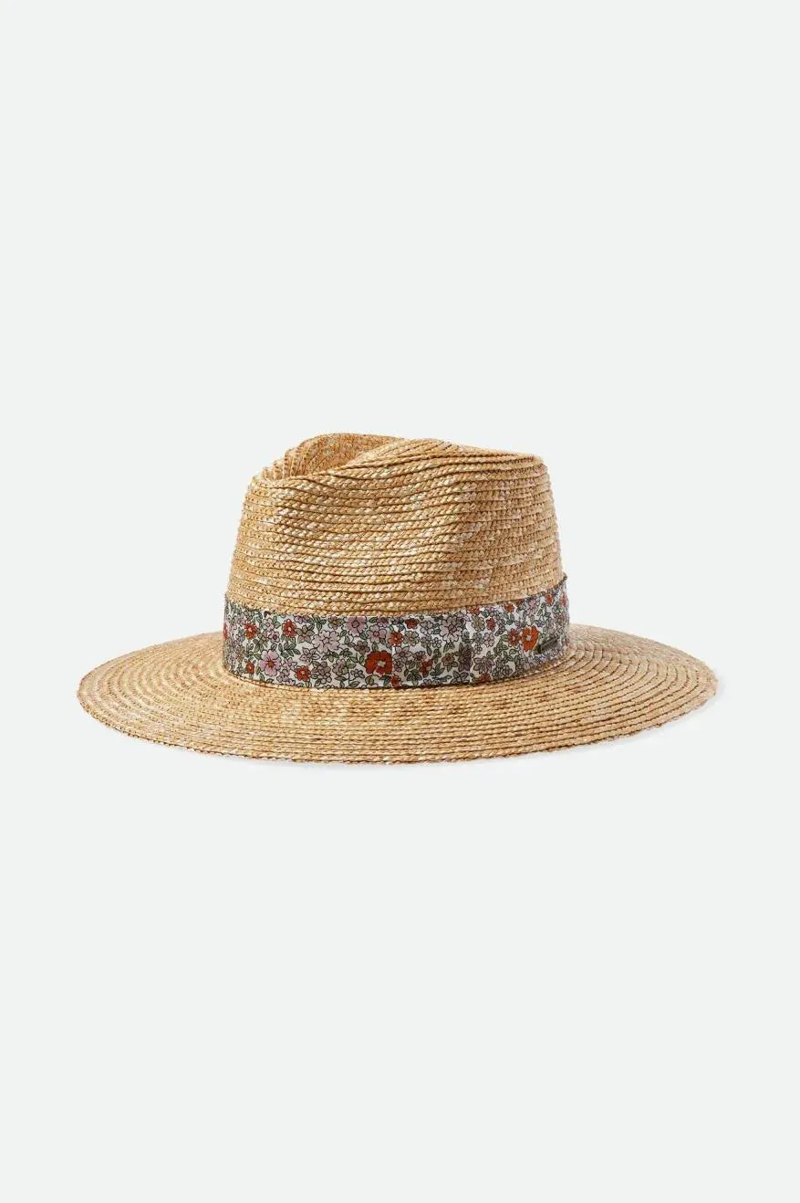 BRIXTON HAT JOANNA SHORT BRIM HONEY/WHITE FLORAL