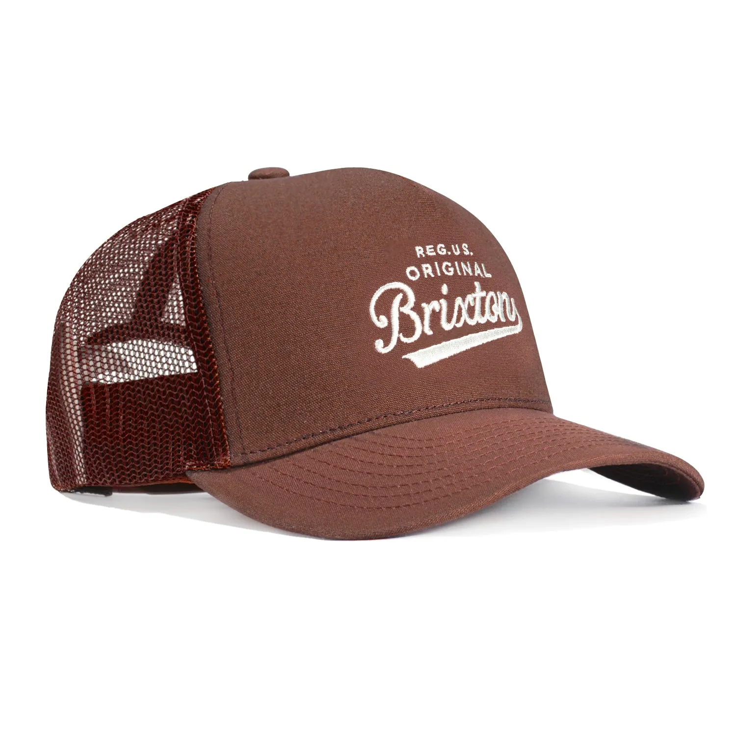 Brixton Postal C MP Mesh Snapback Hat - Brown