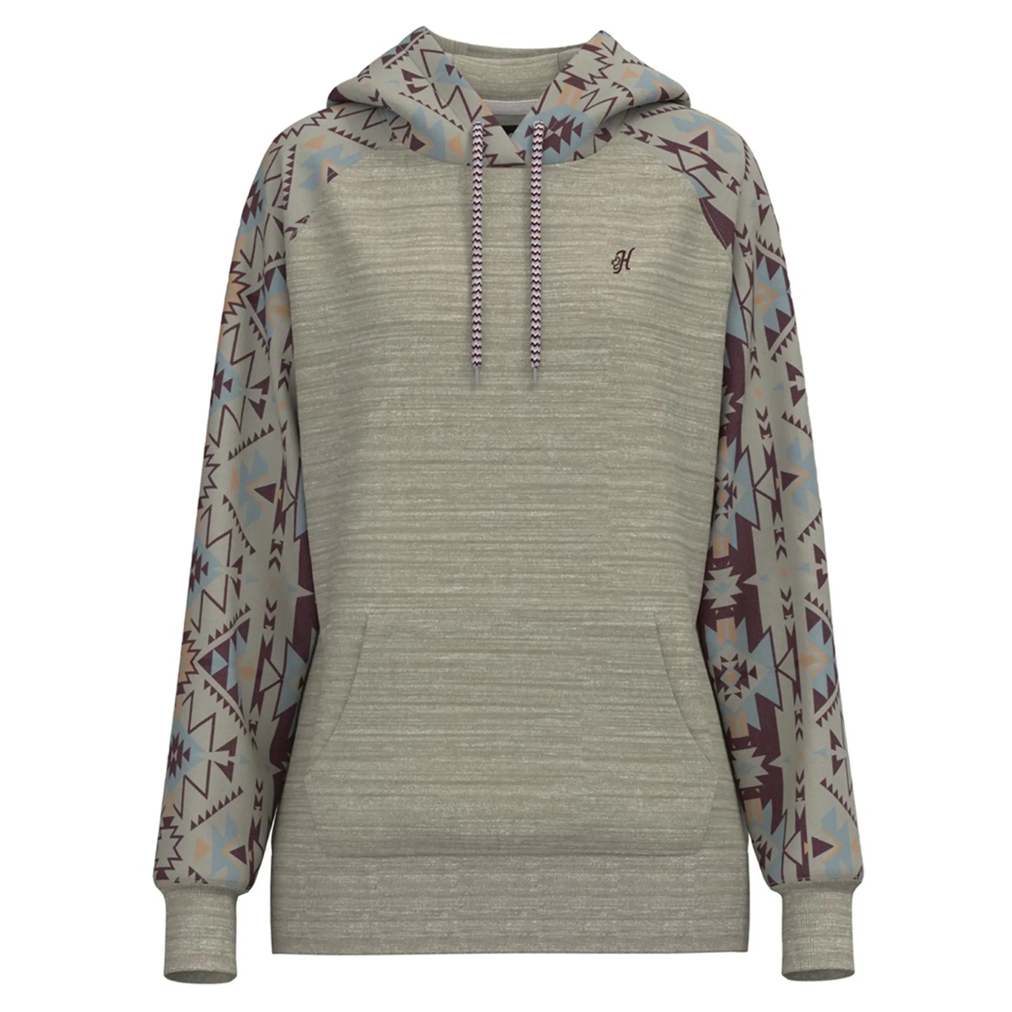 Brown Aztec Sleeves Hoody for Women