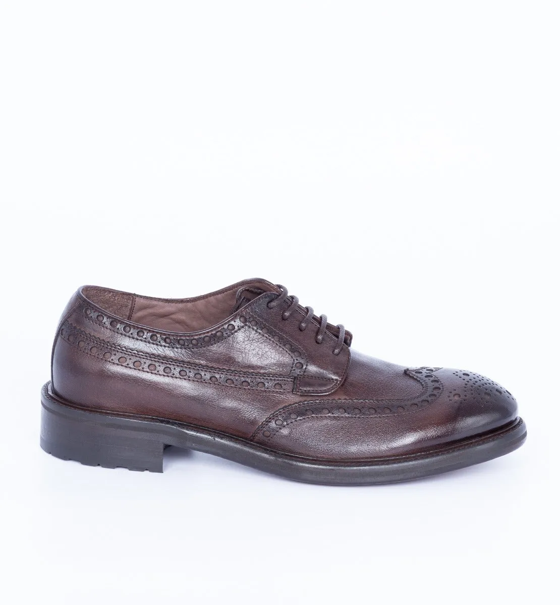 Brown Men's Wingtip Derby Brogue Shoes