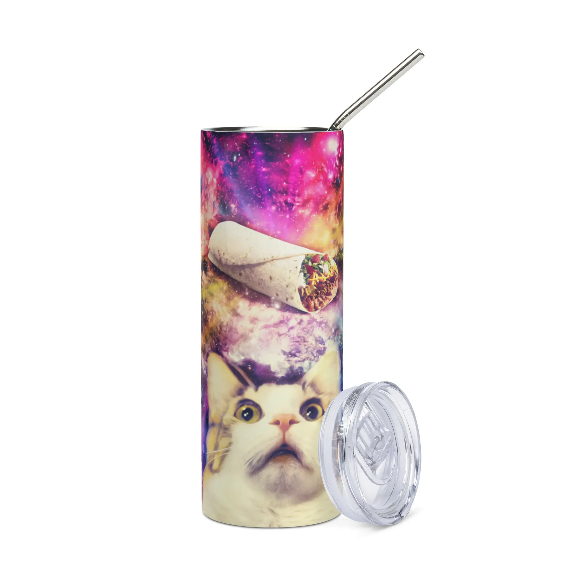 Burrito Cat 20 oz Stainless Steel Tumbler - Buy Now