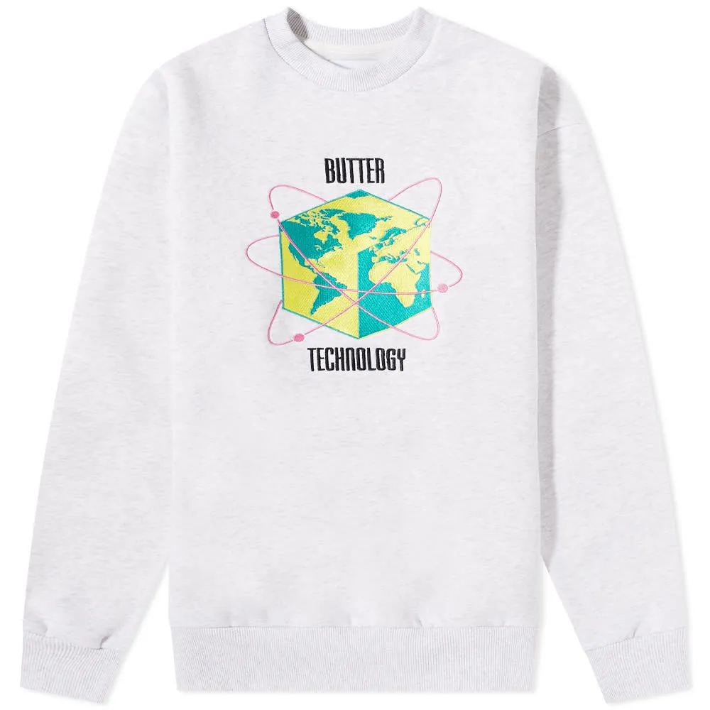 Butter Goods Technology Crew SweatHeather Grey