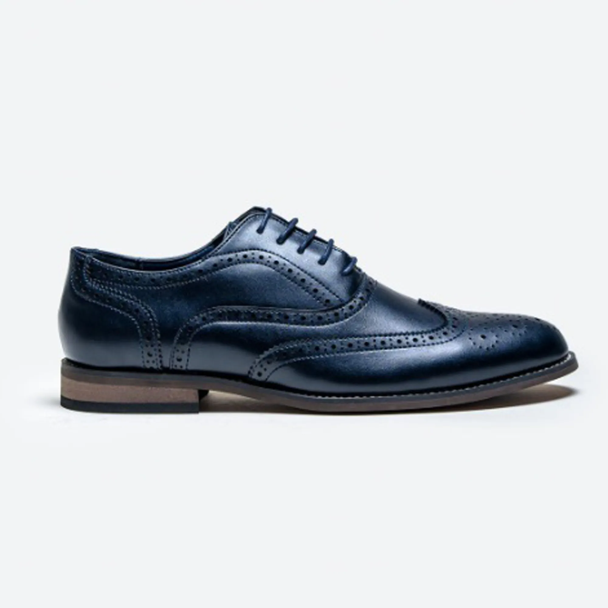 Cavani Clark Navy Leather Brogues Formal Shoes