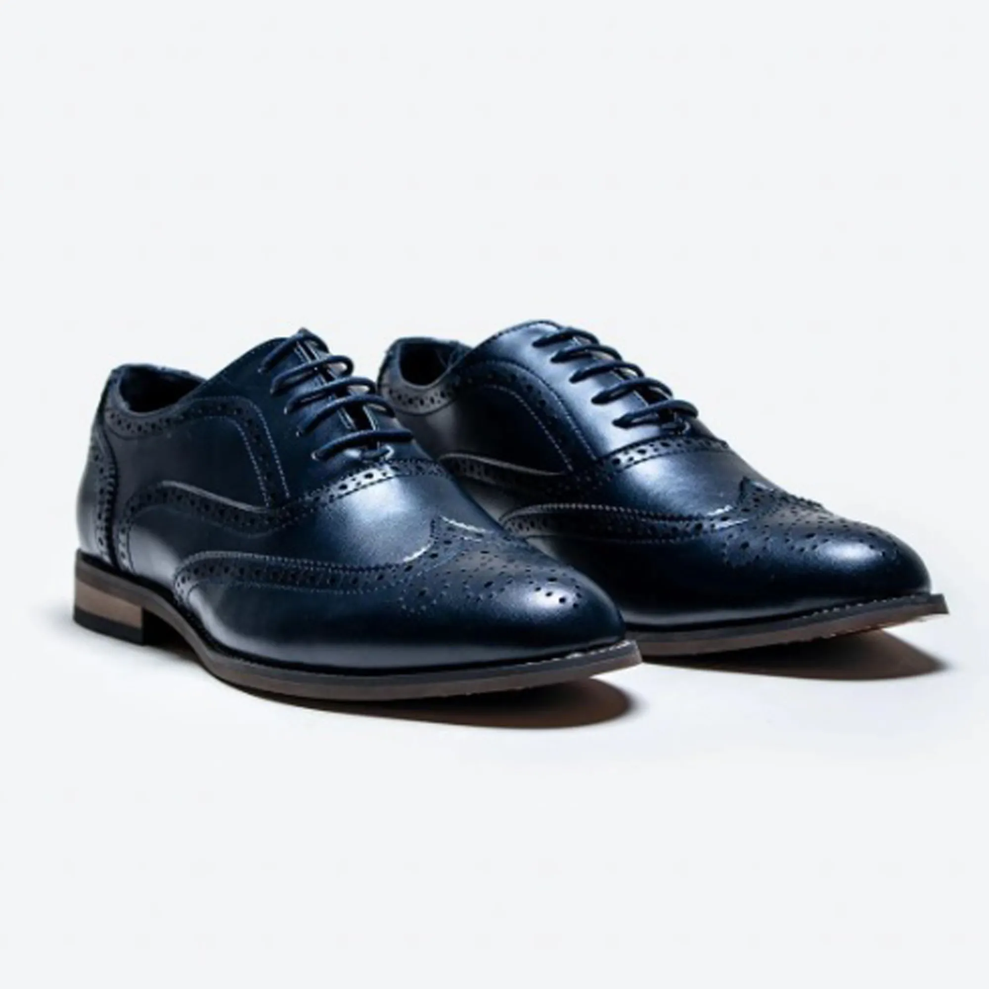 Cavani Clark Navy Leather Brogues Formal Shoes